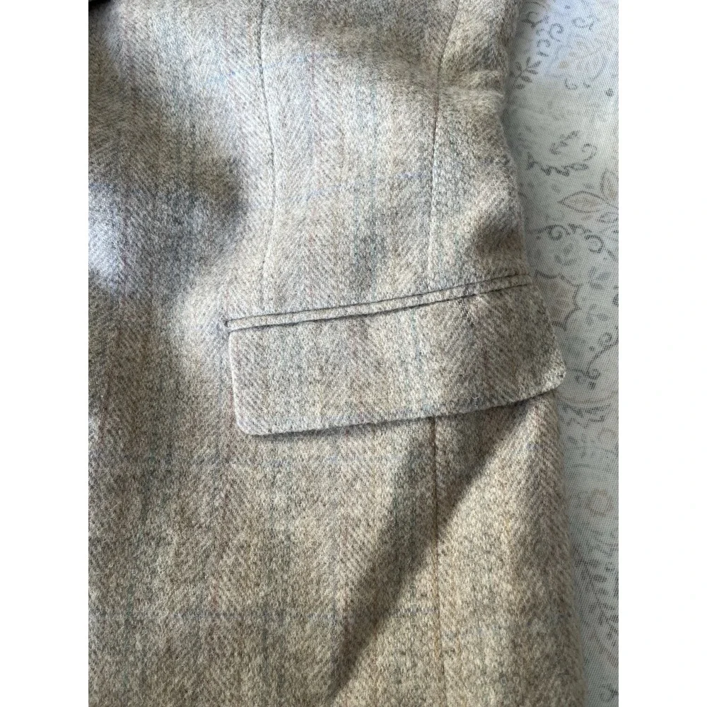 FARAH Clothing Co Men's Vintage Blazer Jacket 44L Beige Plaid 2 Button 100% Wool